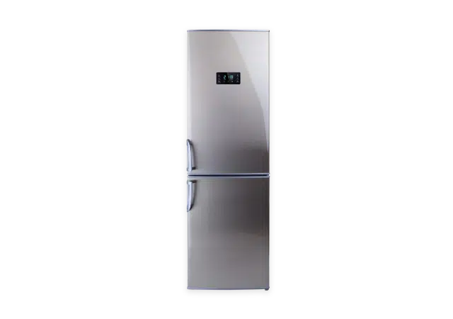 Metallin värinen jääkaappipakastin.