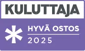 Kuluttajan Hyvä ostos 2025 -merkki.